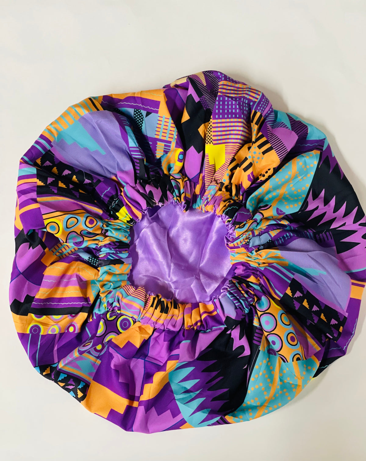 Lavender Satin Ankara Bonnet