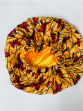 Butterfly Yellow Satin Ankara Bonnet